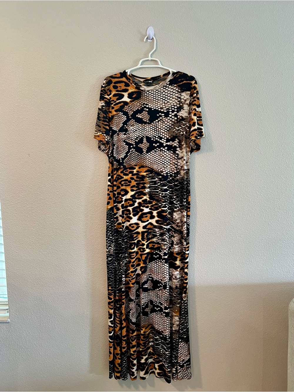 Fashion Nova Leopard & Snake Print Maxi Dress - Brown Black